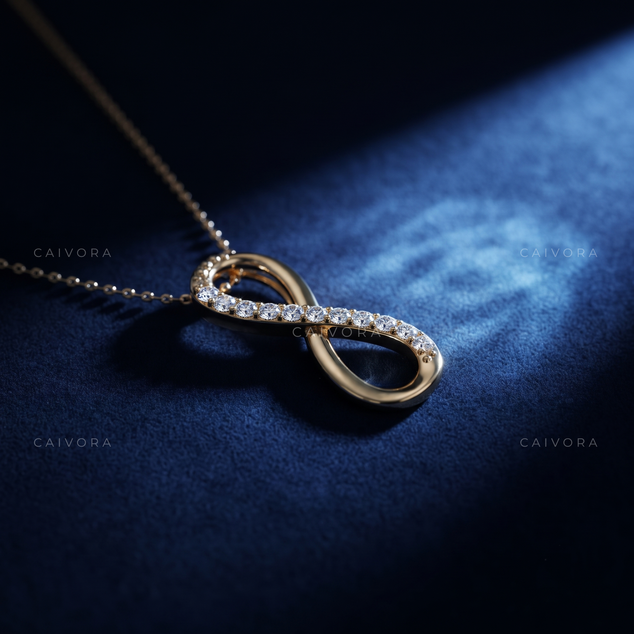Vertical Infinity Lab-Grown Diamond Pendant Necklace