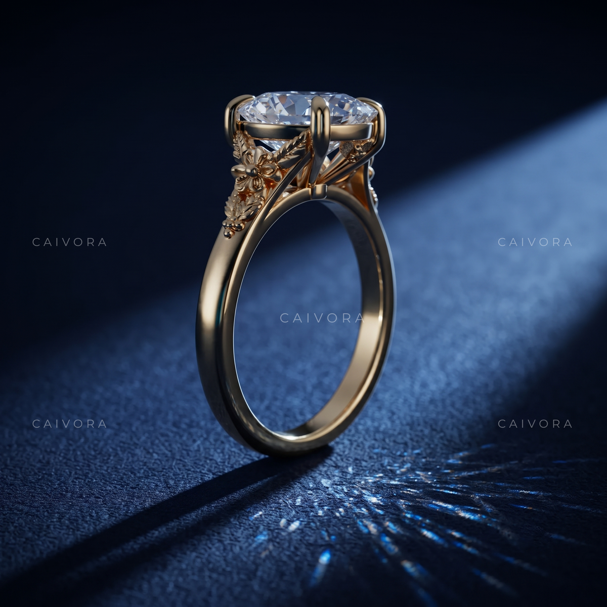 Valleria Sculpted Engagement Ring with an Elongated Cushion Diamond