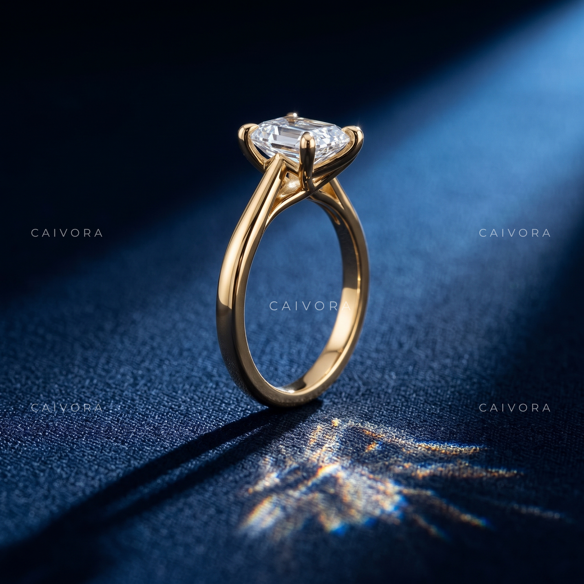 Timeless Tapered Cathedral Engagement Ring with an Oval Cut Diamond
