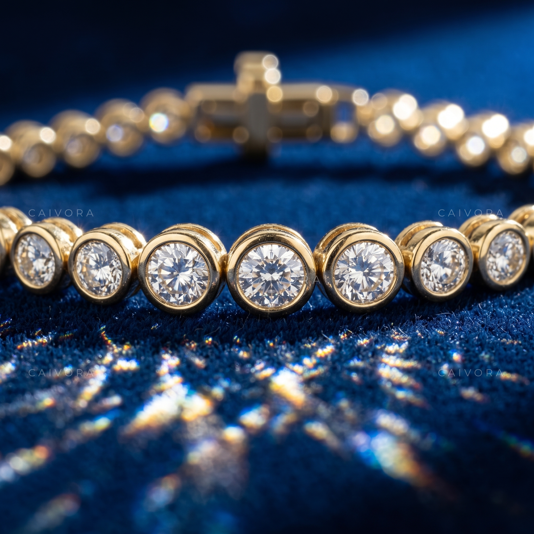 Modern Round Bezel Tennis Bracelet