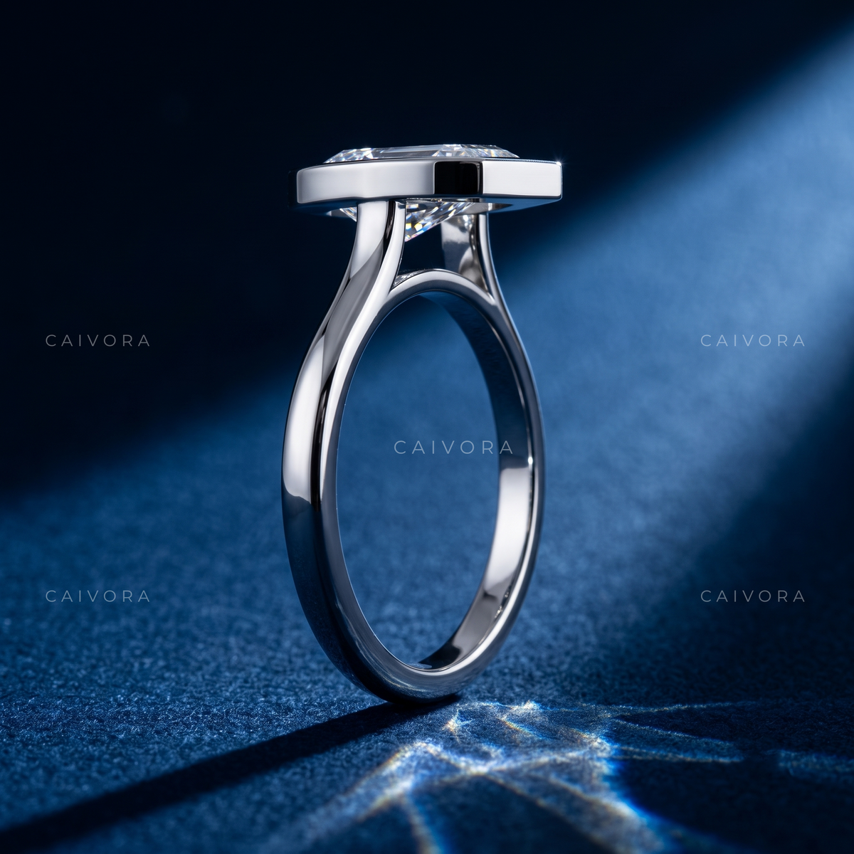Pear Shaped Bezel Set Engagement Ring