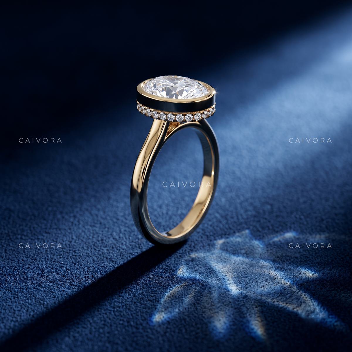 Fluid Elegance with an Oval Cut Hidden Halo