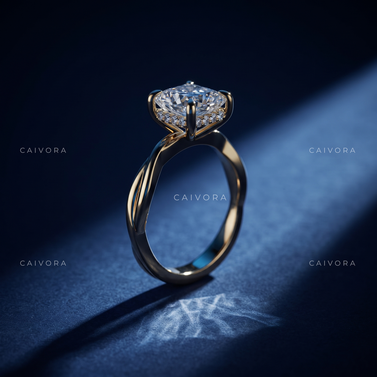 Vintage Prism Kosina Engagement Ring with an Asscher Cut Diamond
