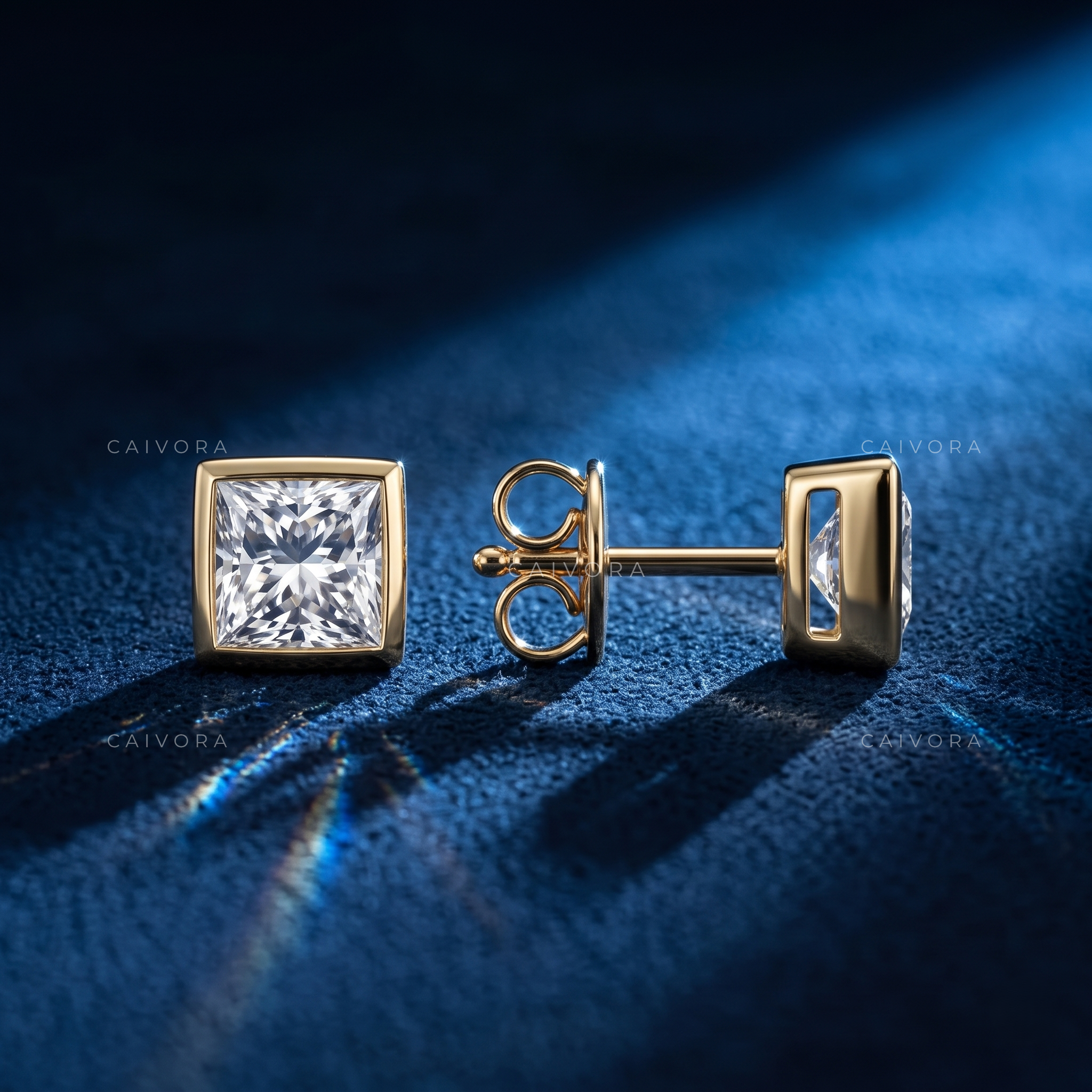 Regent Princess Bezel Stud Earrings