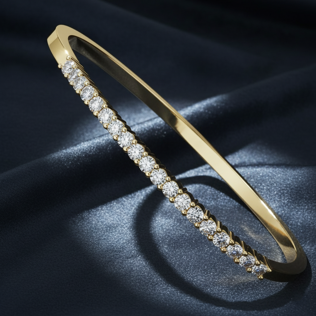 Stunning Modern Diamond Bangle Bracelet
