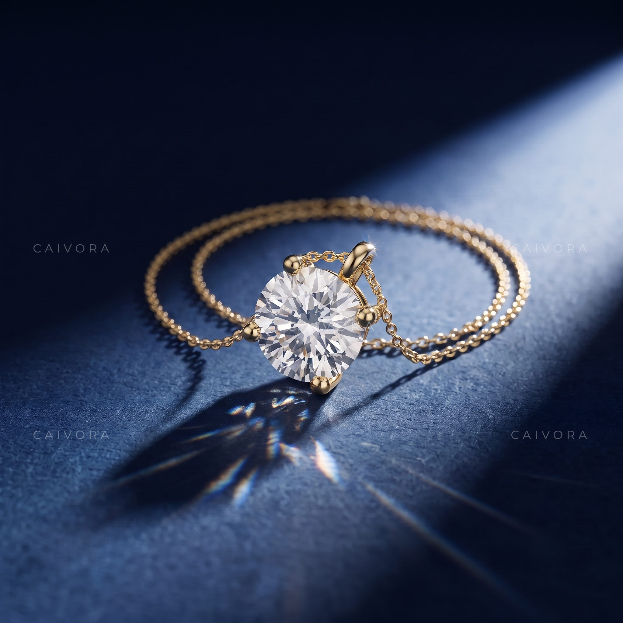 Classic Round Lab-Grown Diamond Solitaire Pendant Necklace