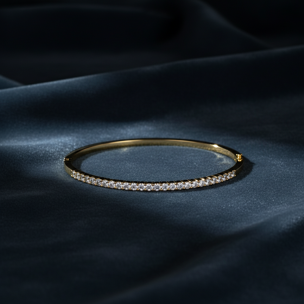 Stunning Modern Diamond Bangle Bracelet