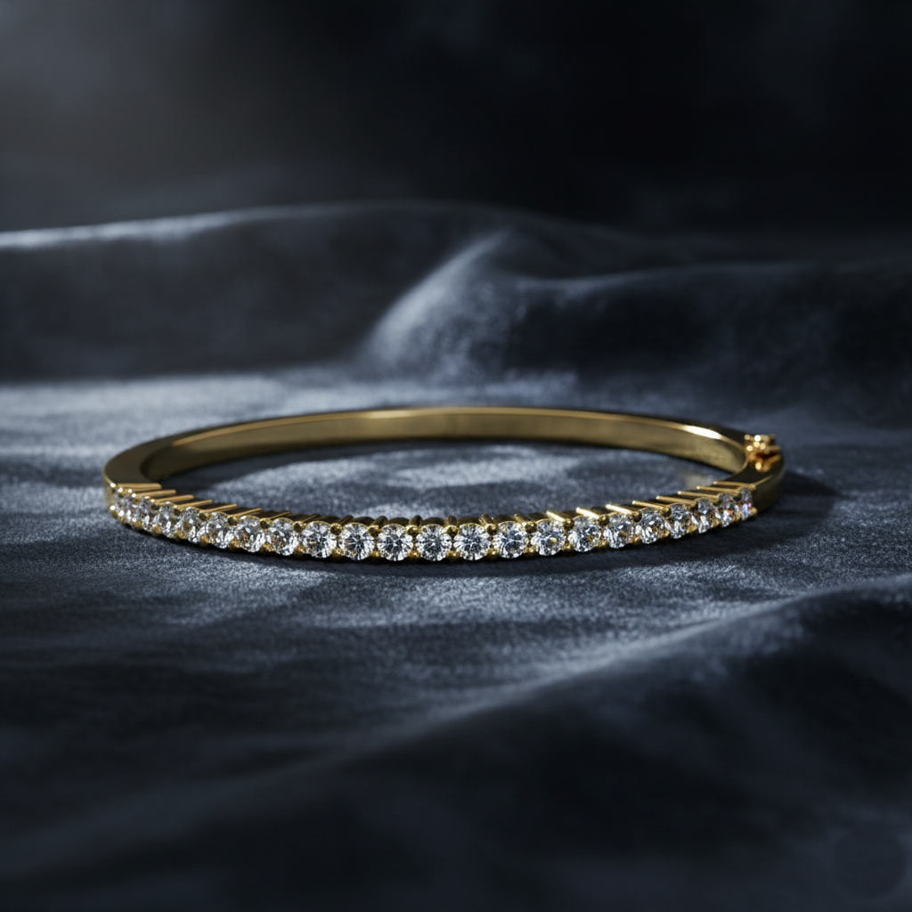 Stunning Modern Diamond Bangle Bracelet