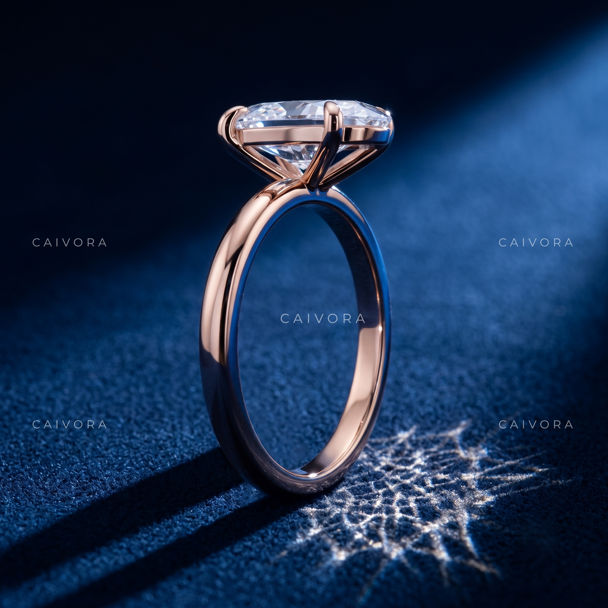 Moval Cut Four Prong Solitaire Engagement Ring