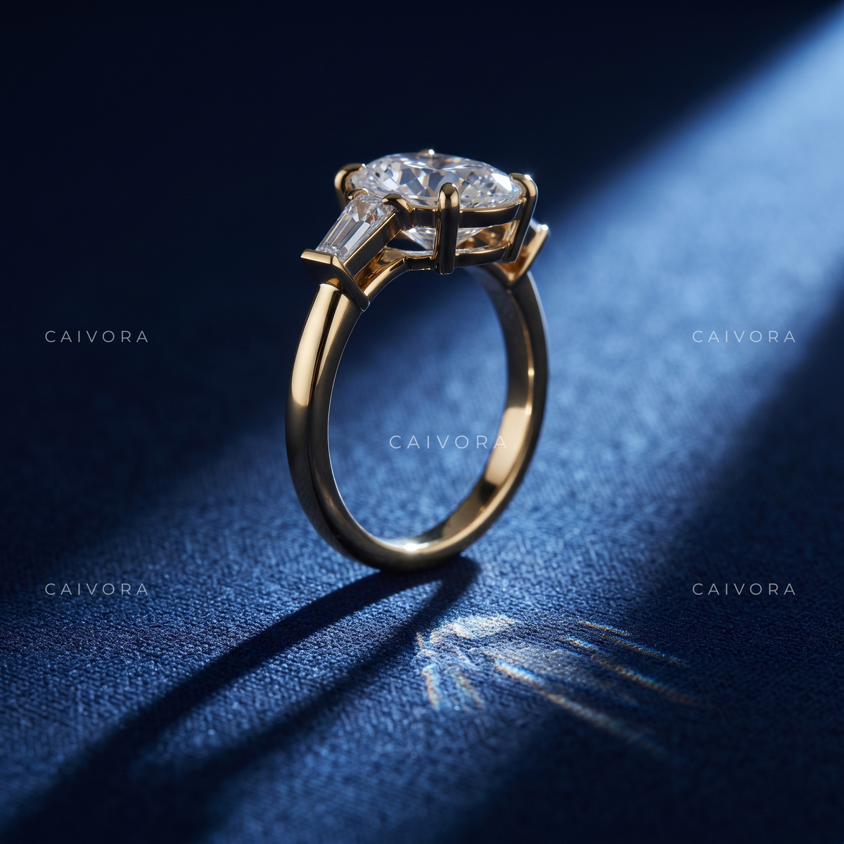 Elongated Brilliance in an Oval Cut Three Stone Setting