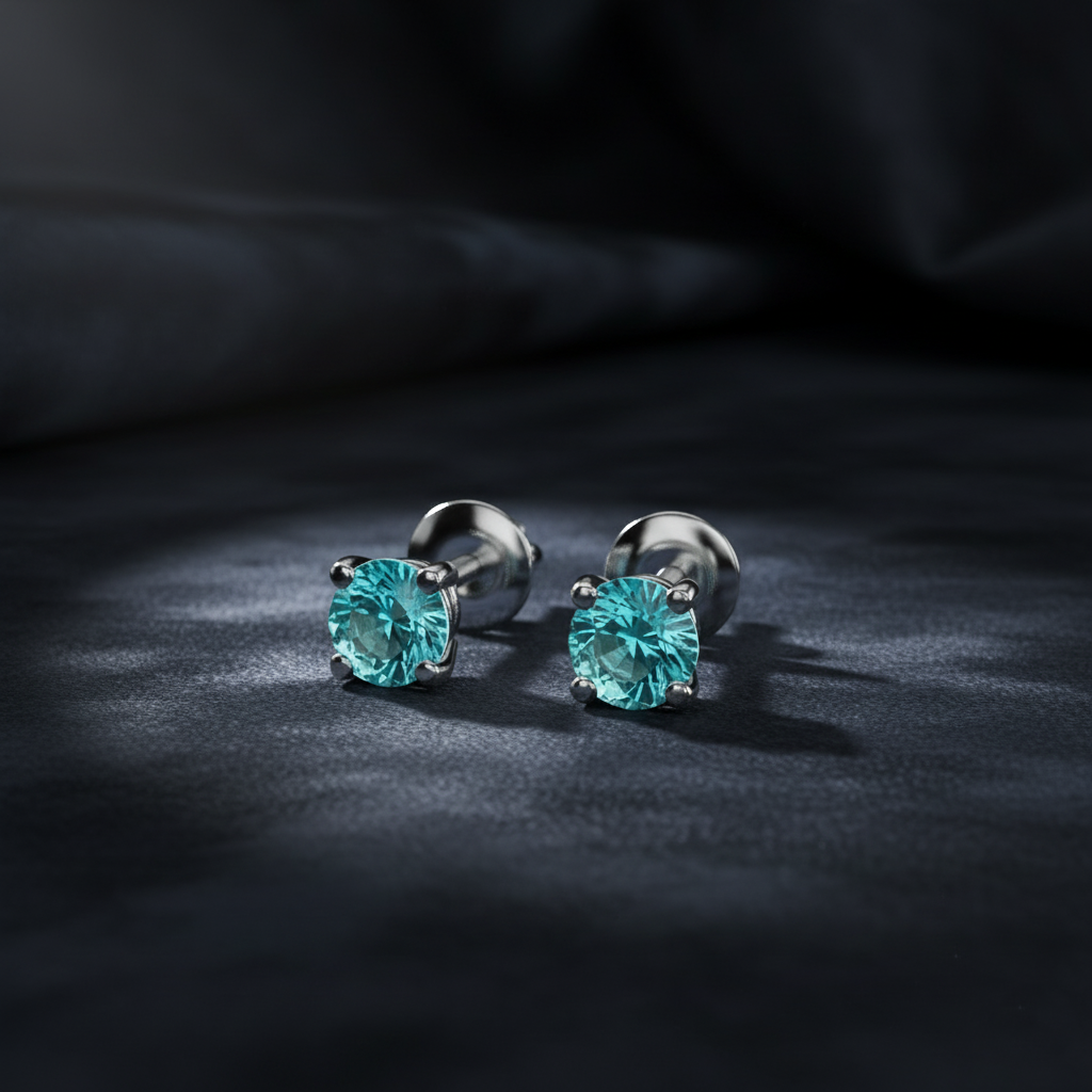 Beautiful Aquamarine Gemstone Stud Earrings
