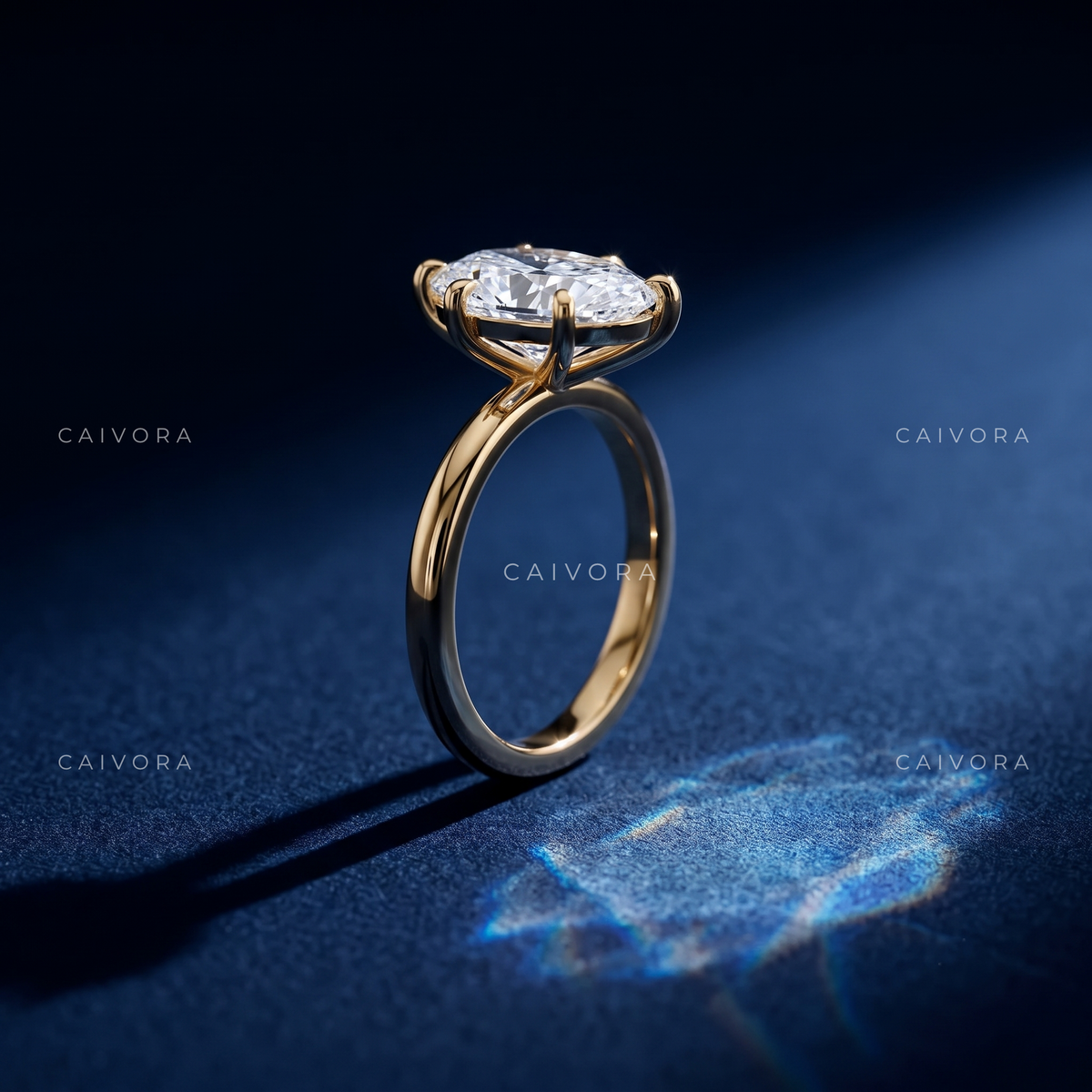 Marquise Cut Four Prong Solitaire Engagement Ring