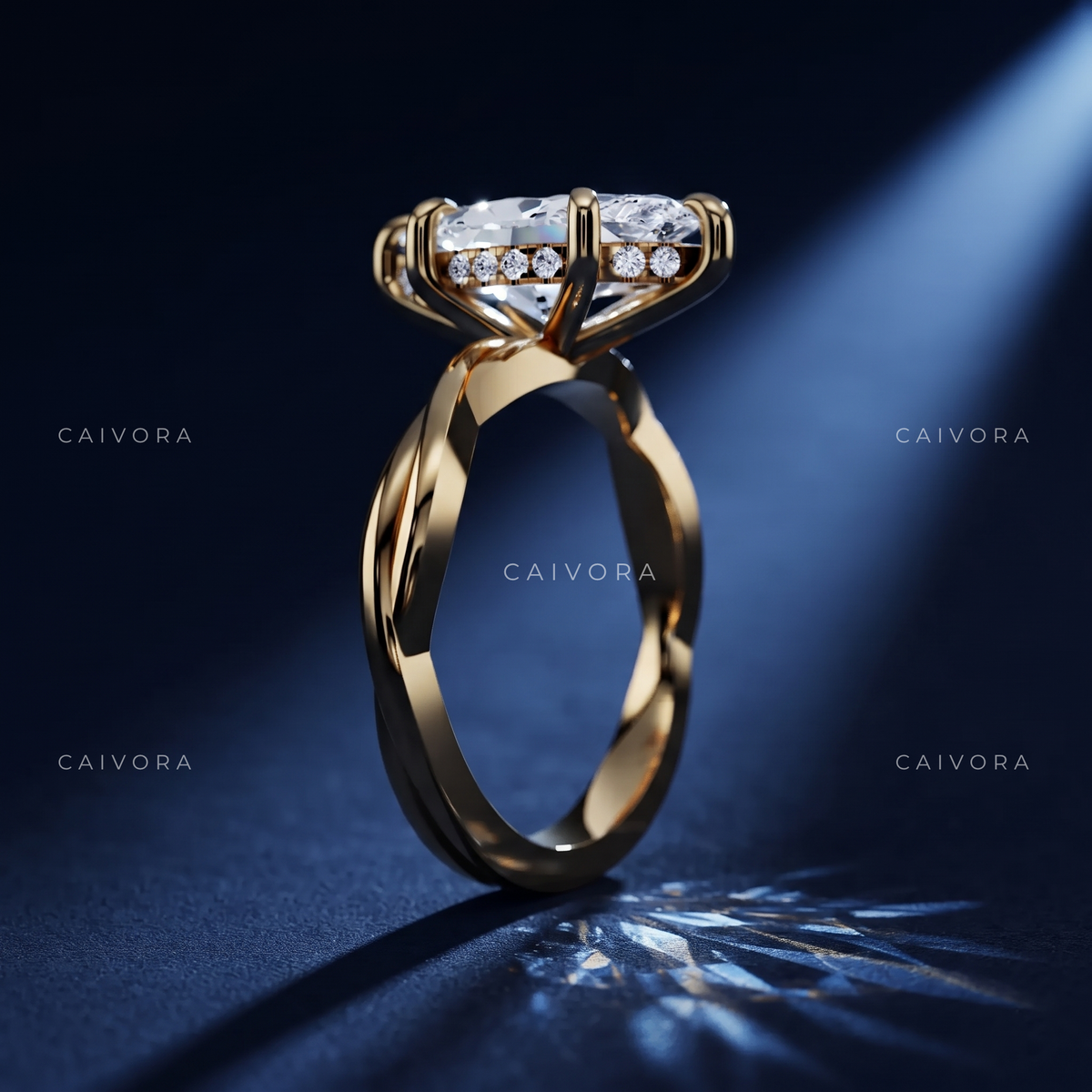 Timeless Elegance with a Marquise Cut Center Diamond