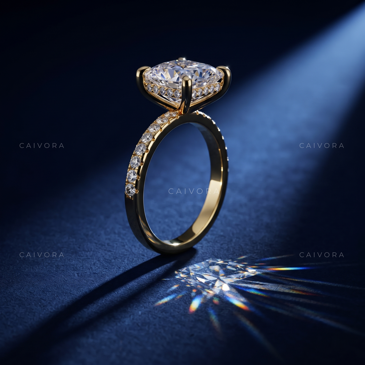 Pear Shaped Diamond Solitaire Engagement Ring