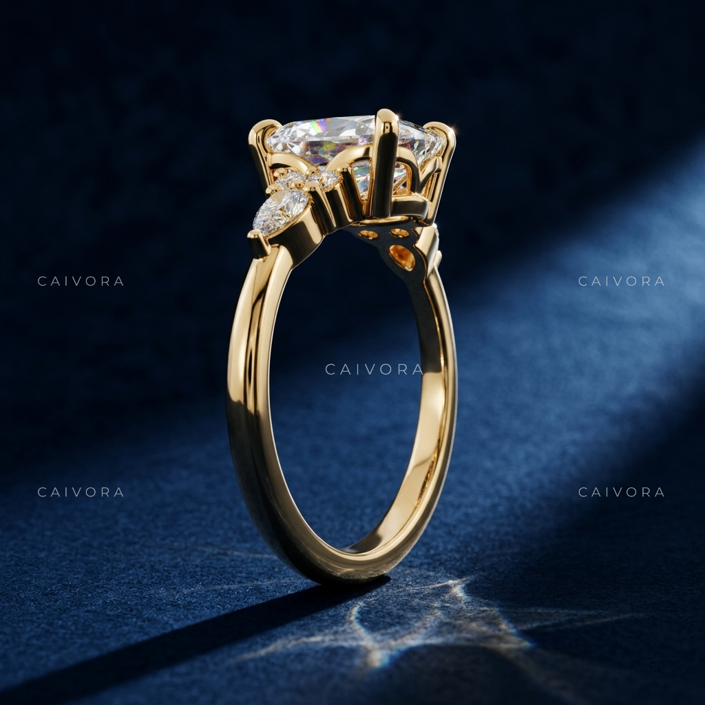 Elegant Triana Setting with a Cushion Cut Center Diamond