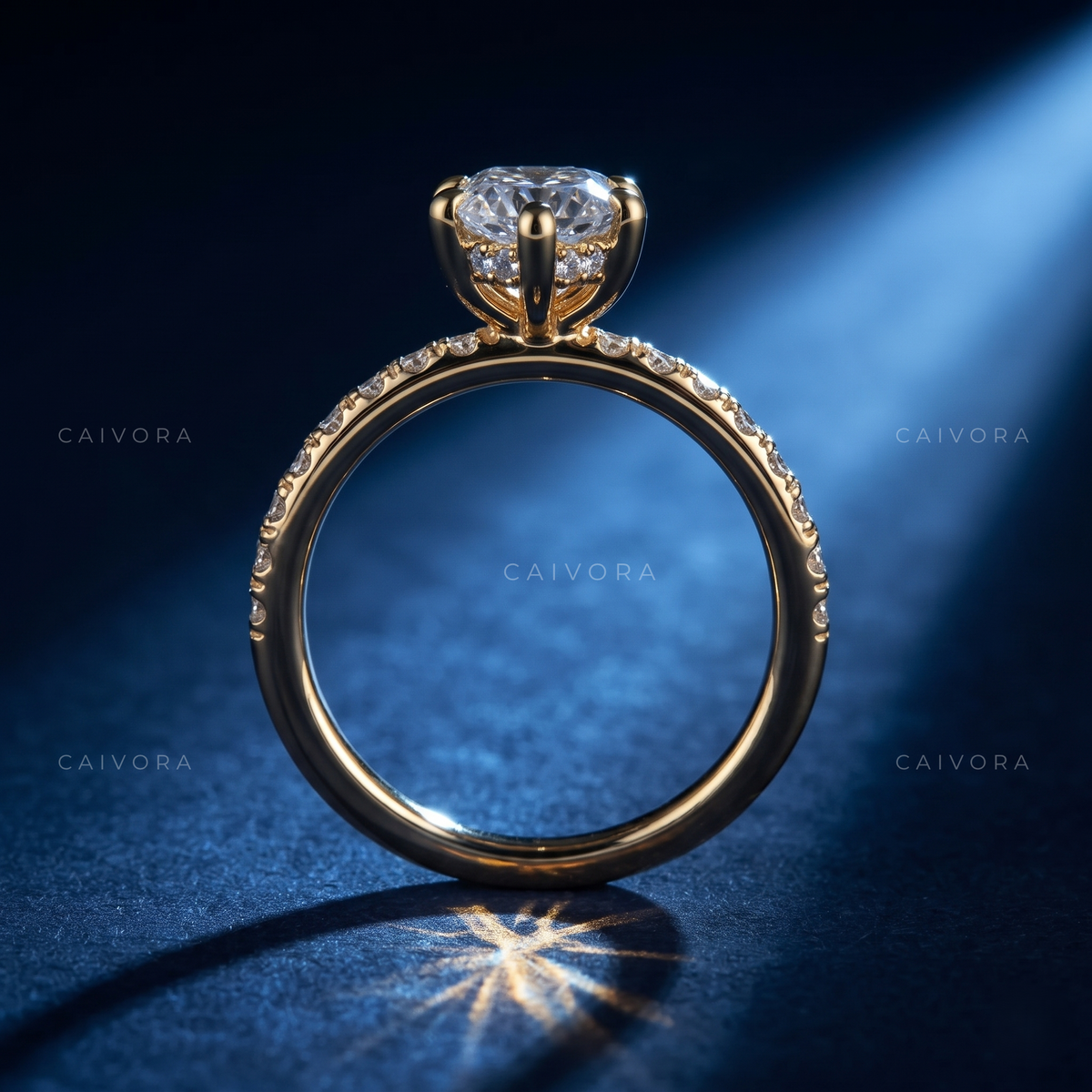 Asscher Cut Diamond Bridal Ring with Pave Sidestones
