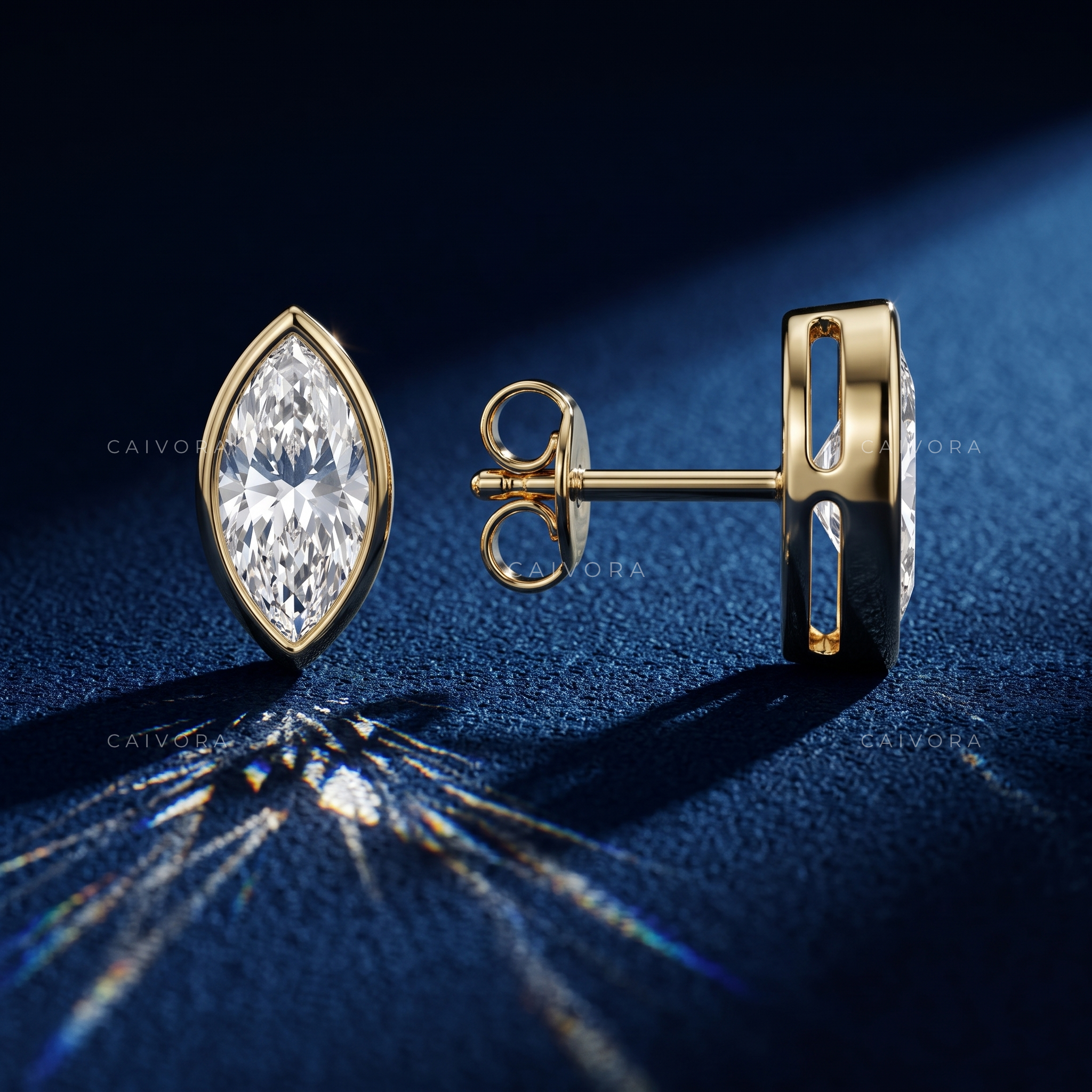 The Vellora Marquise Solitaire Stud Earrings