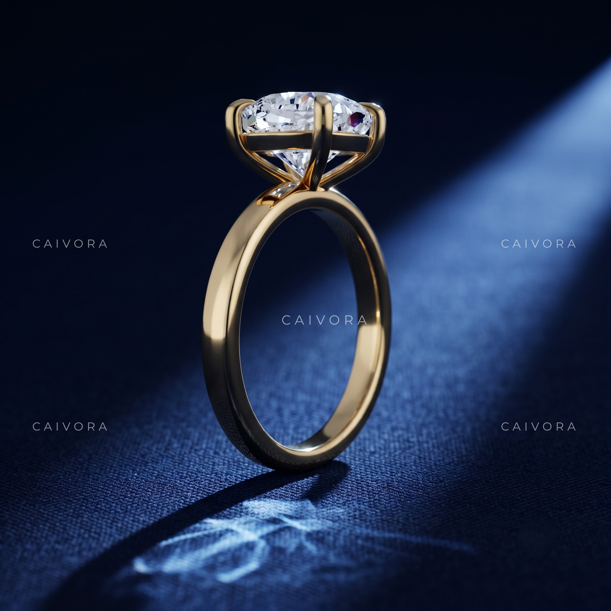 Square Cushion Cut Four Prong Solitaire Engagement Ring