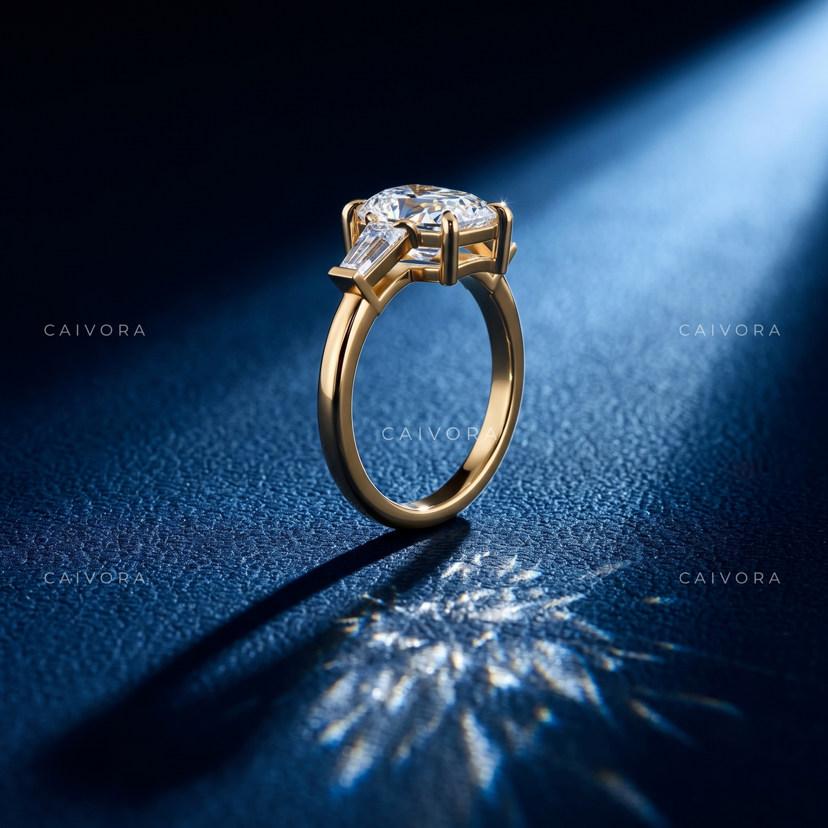 Icy Brilliance with a Crushed Ice Elongated Cushion Center