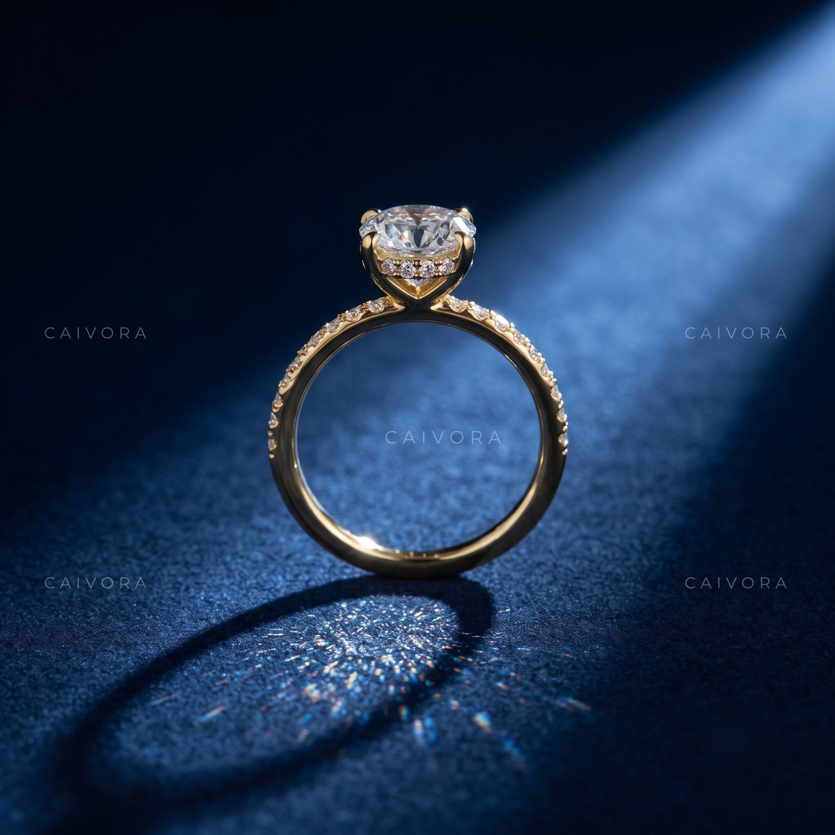 Sculpted Twist Engagement Ring with Radiant Cut Center Diamond