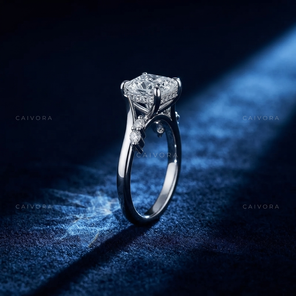 Asscher Cut Diamond Twist Engagement Ring