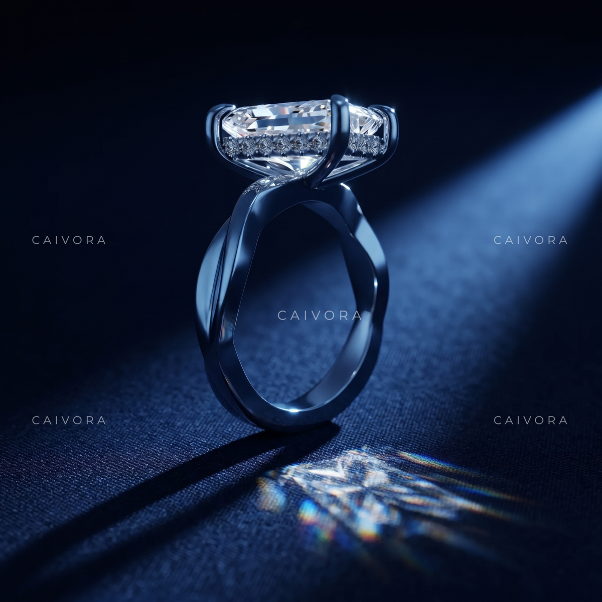 Eternal Spark Kosina Engagement Ring with a Radiant Cut Diamond