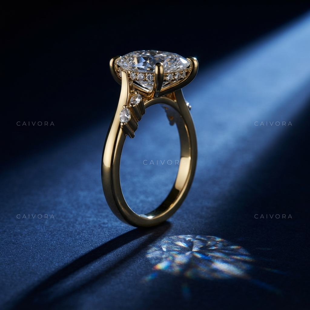 Pear Cut Diamond Engagement Ring with Sculpted Twist Band