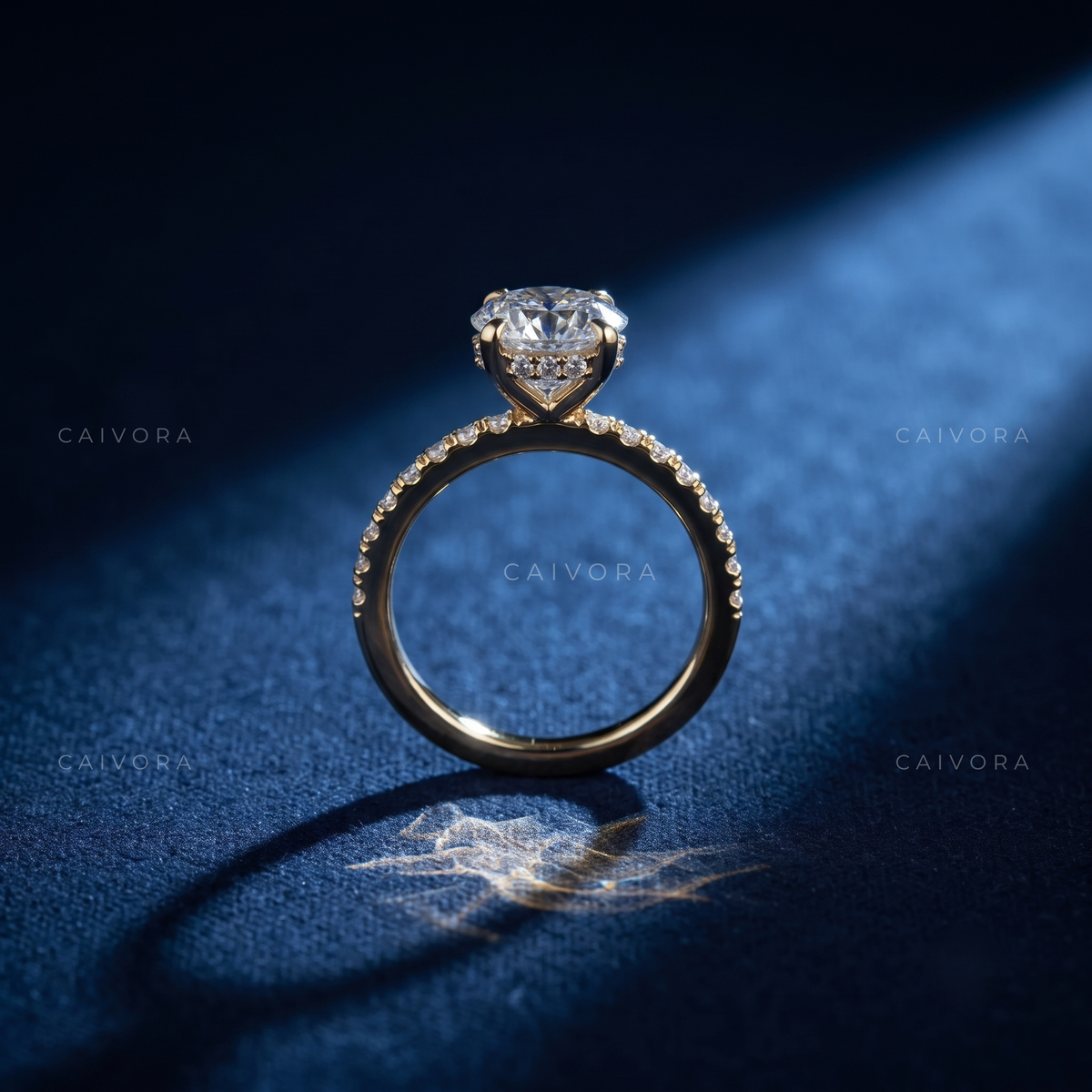 Classic Round Pave Hidden Halo Engagement Ring
