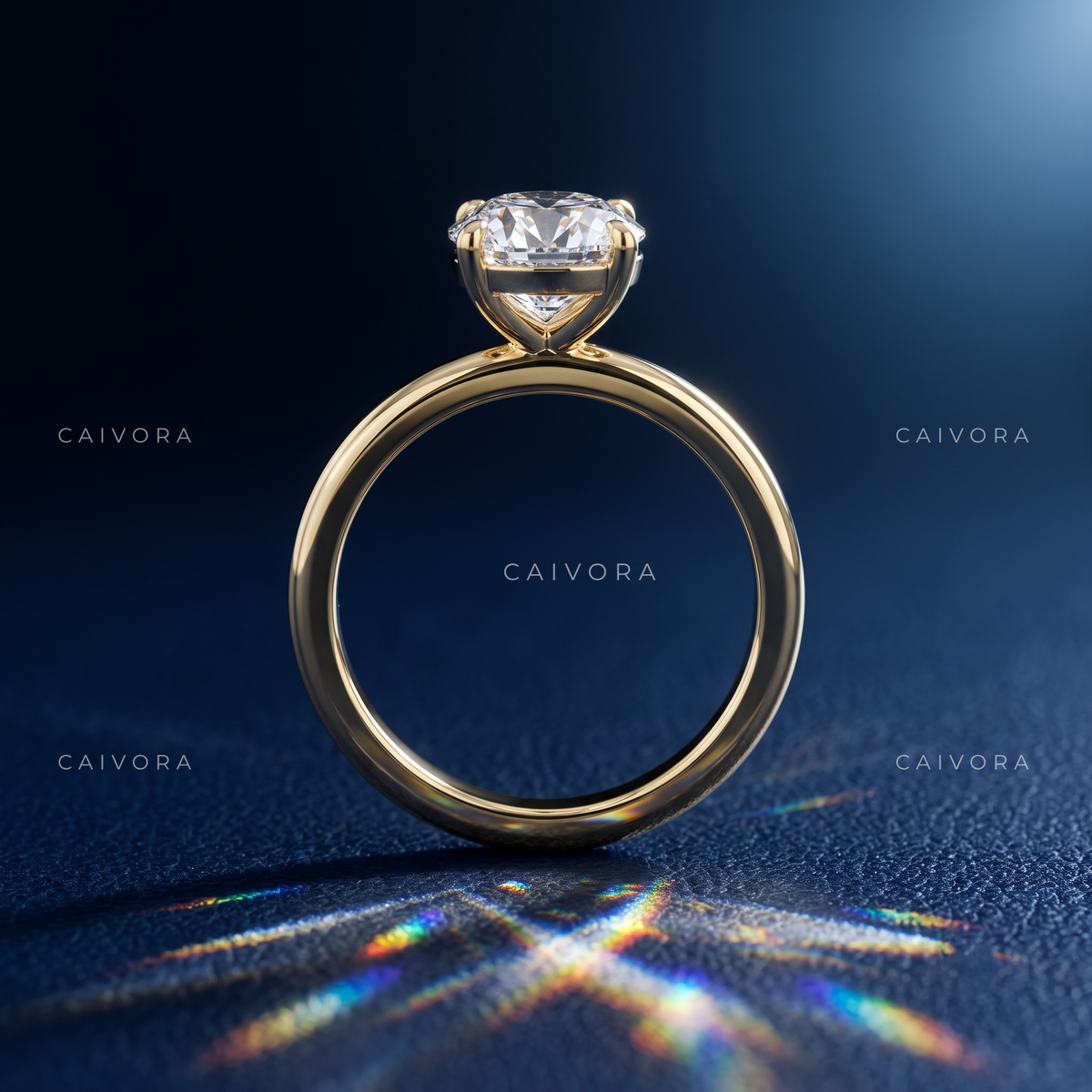 Portuguese Cut Four Prong Solitaire Engagement Ring