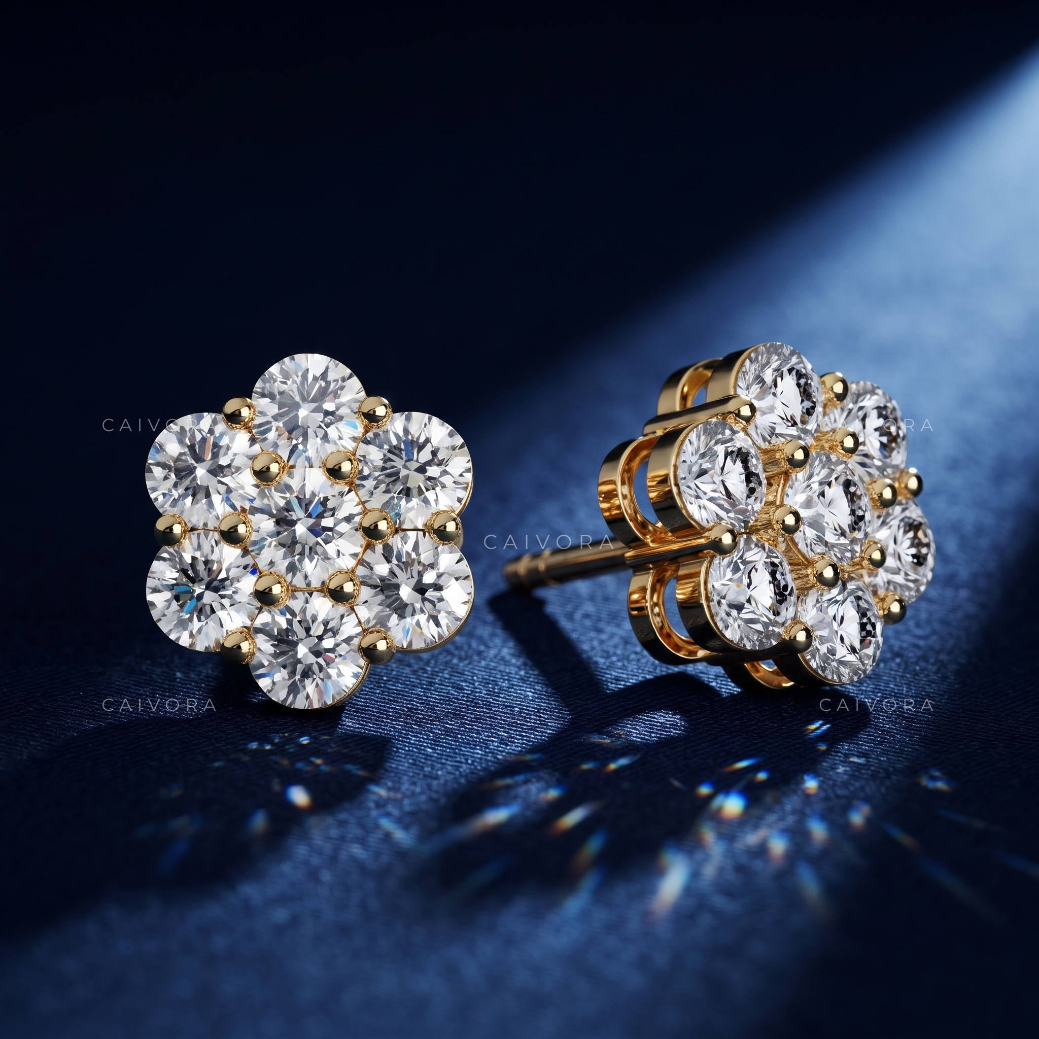 Radiant Petal Cluster Fine Jewelry Earrings