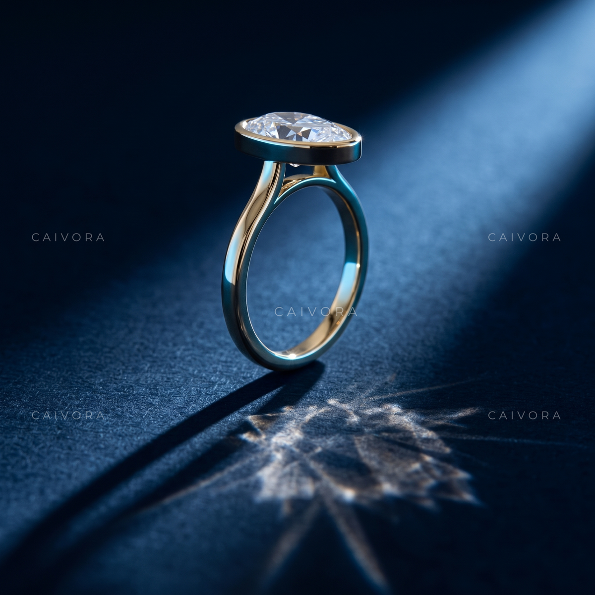 Moval Diamond Minimalist Bezel Engagement Ring