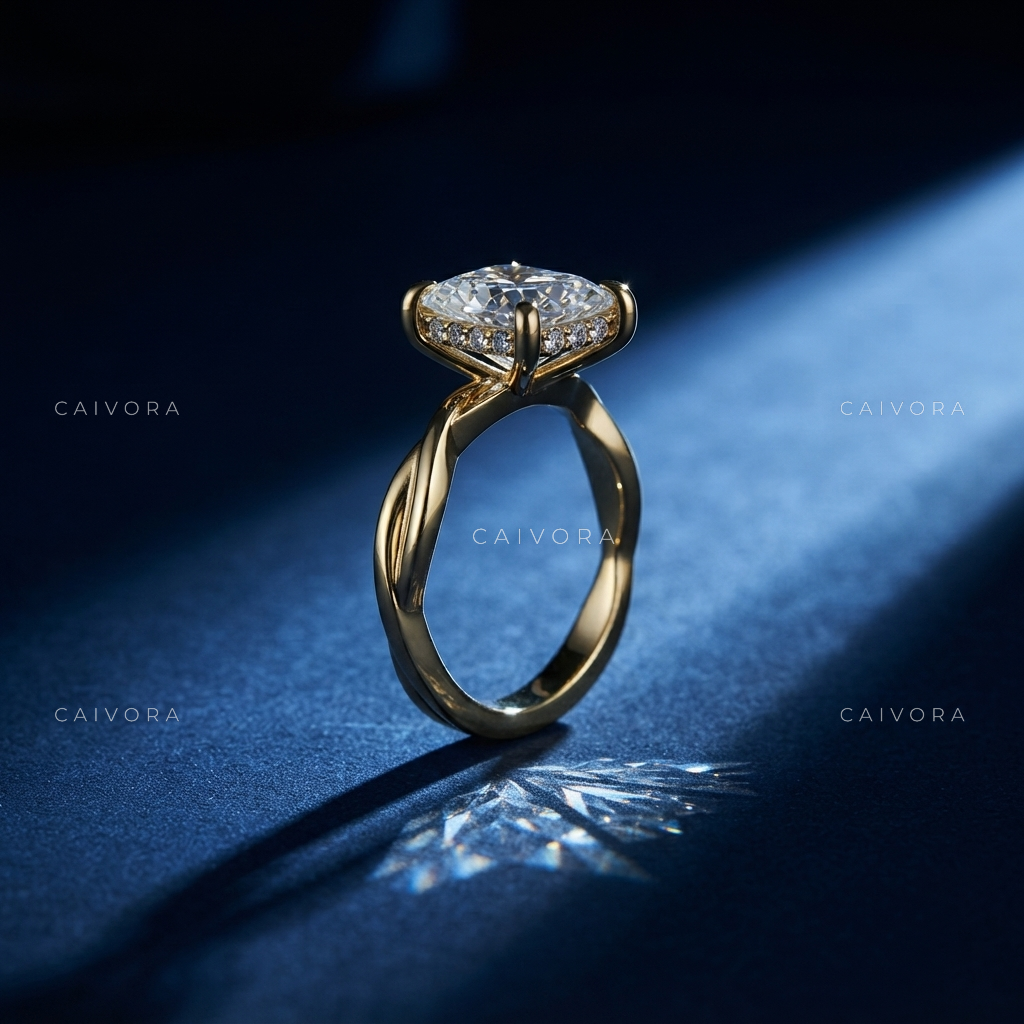 Petal Radiance Kosina Engagement Ring with a Pear Cut Diamond