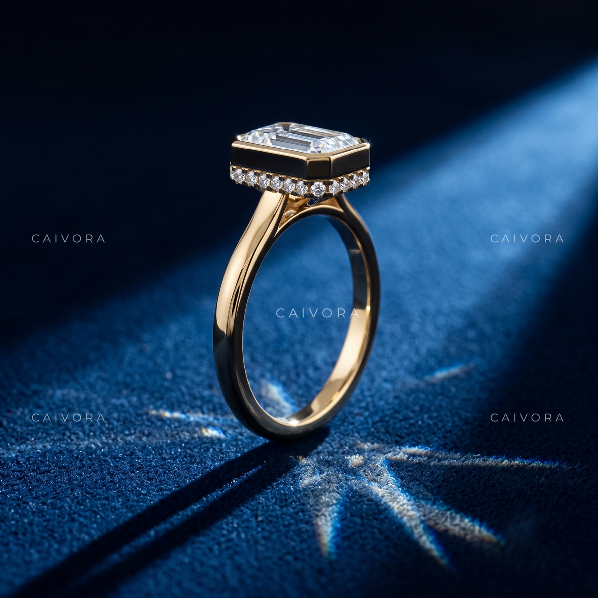 Sleek Sophistication with an Emerald Cut Hidden Halo
