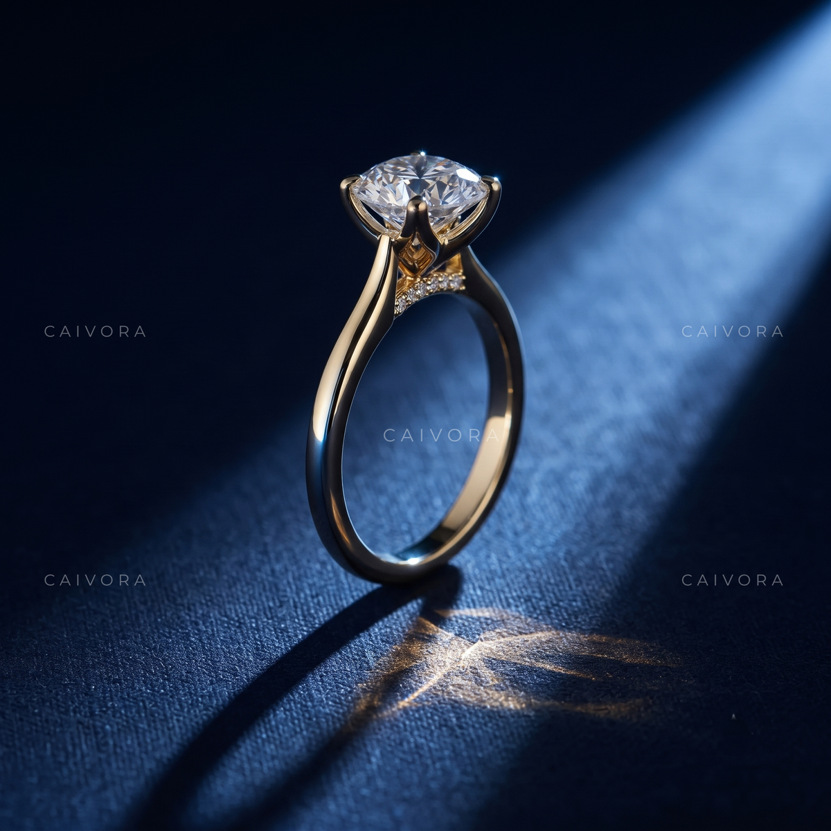 Portuguese Cut Hidden Halo Pavé Tulip Engagement Ring