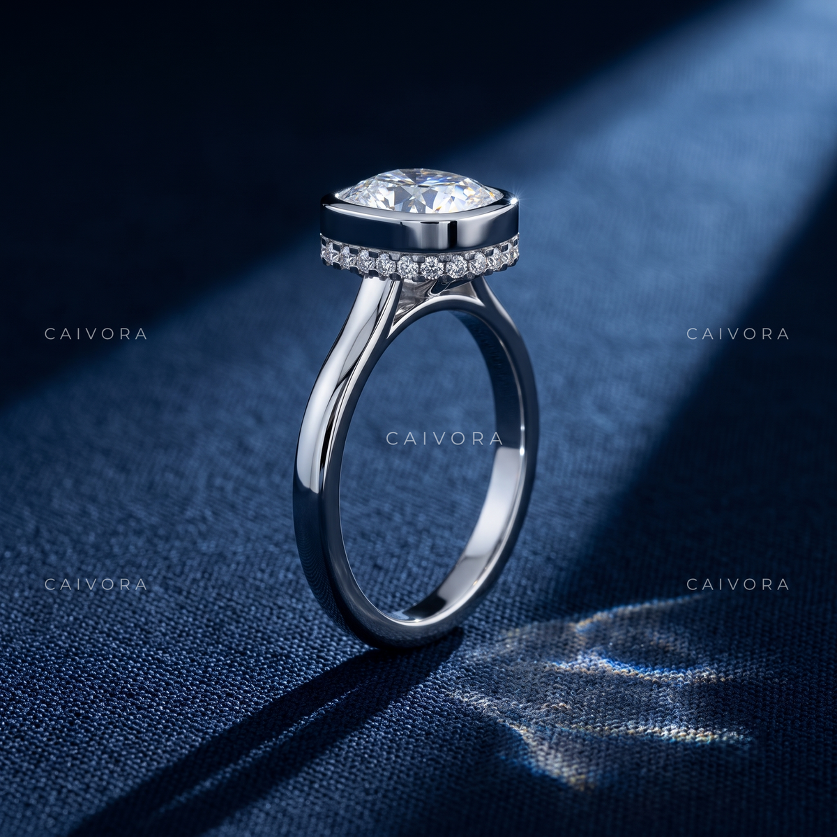 Sculpted Grace with an Elongated Cushion Cut Center