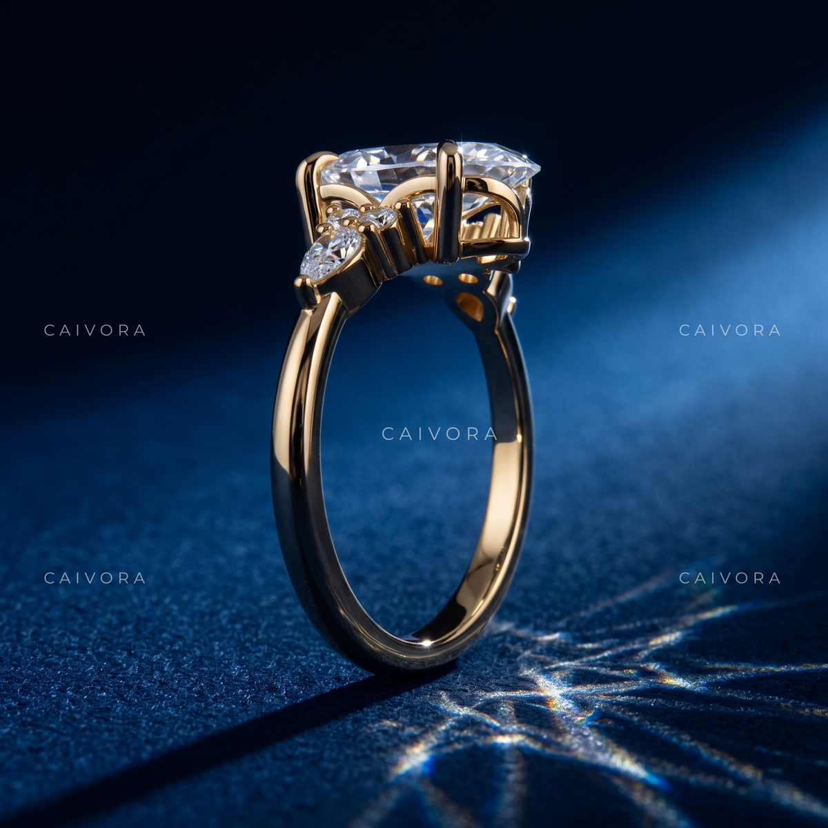 Latin-Inspired Diamond Engagement Ring with an Moval Center Stone