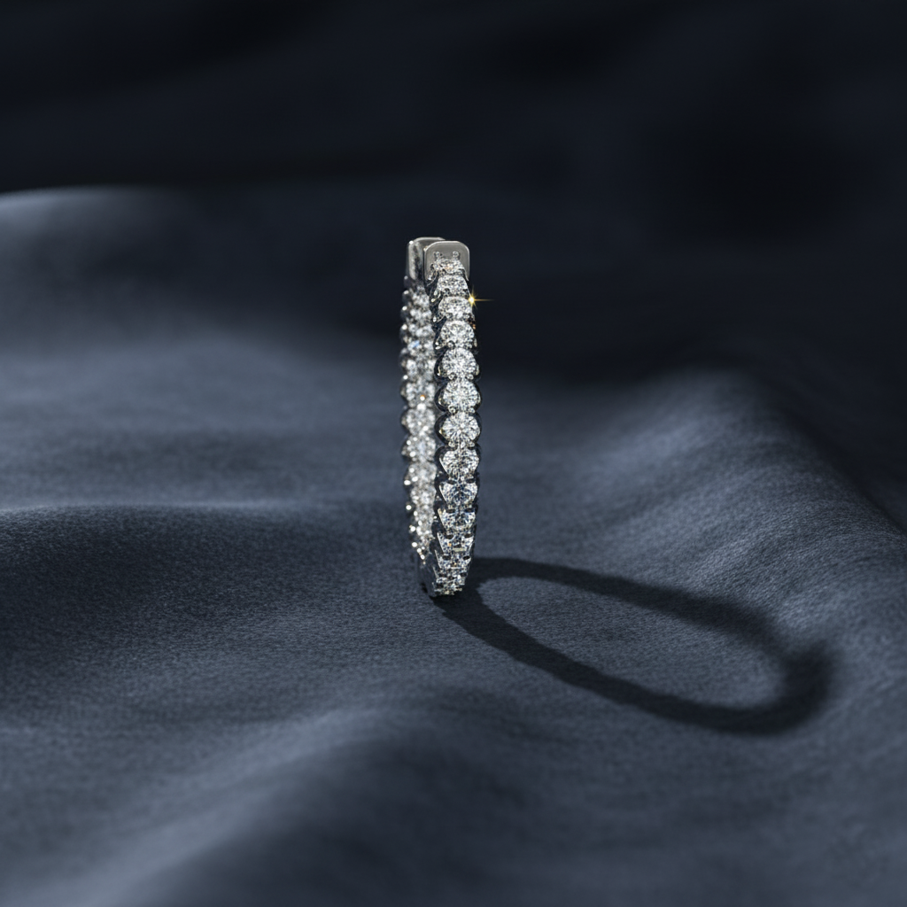 Elegant Statement White Gold Hoop Earrings