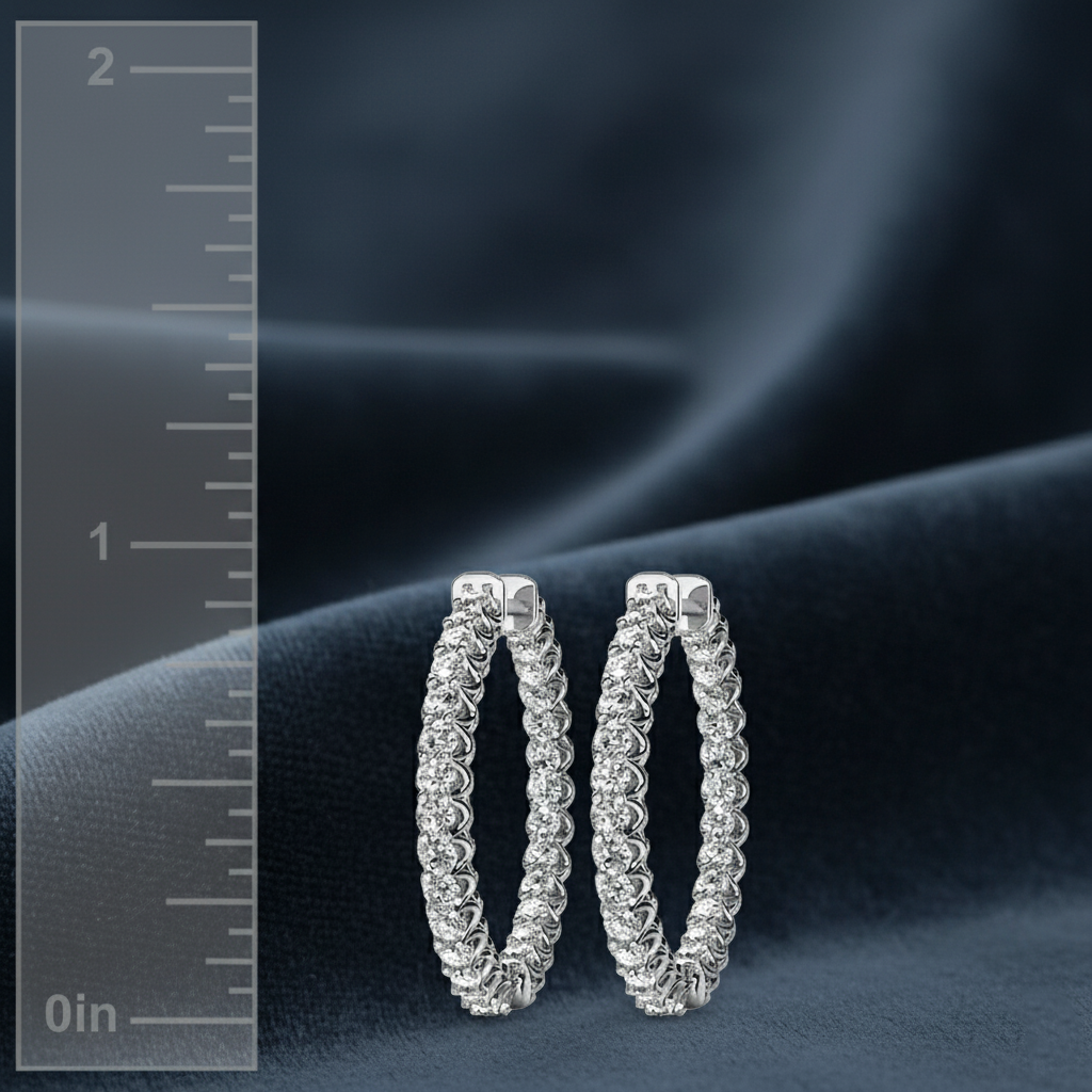 Elegant Statement White Gold Hoop Earrings