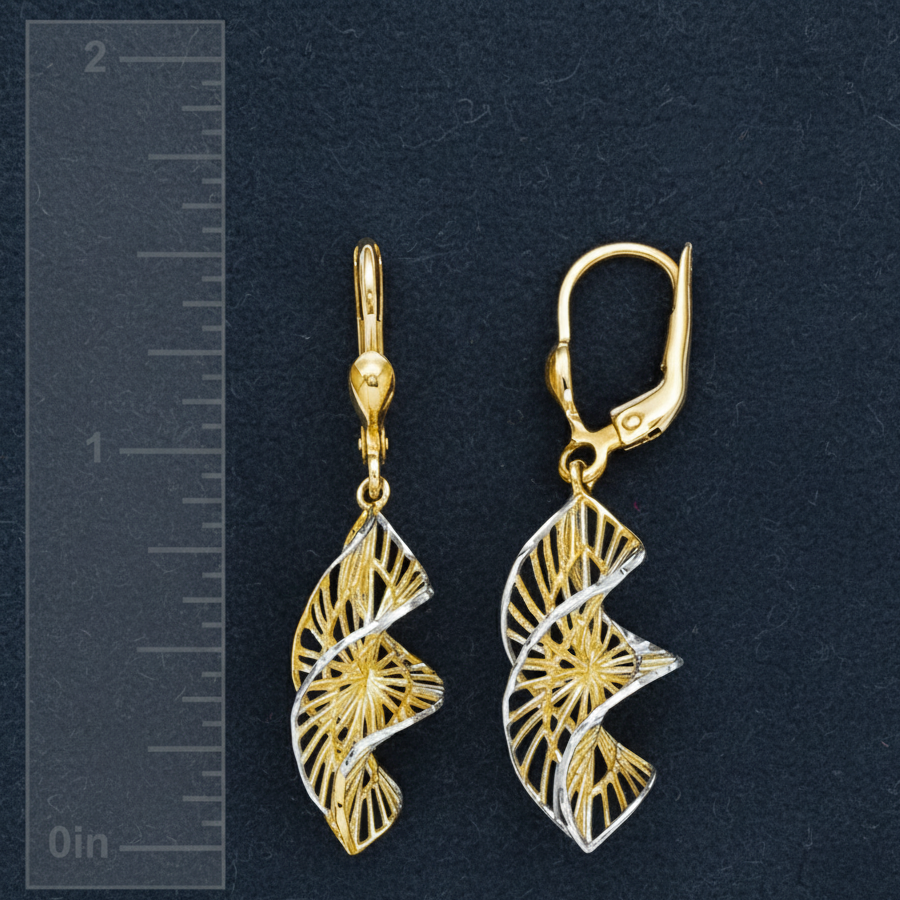 Spiraling Spoke Pattern Gold Drops