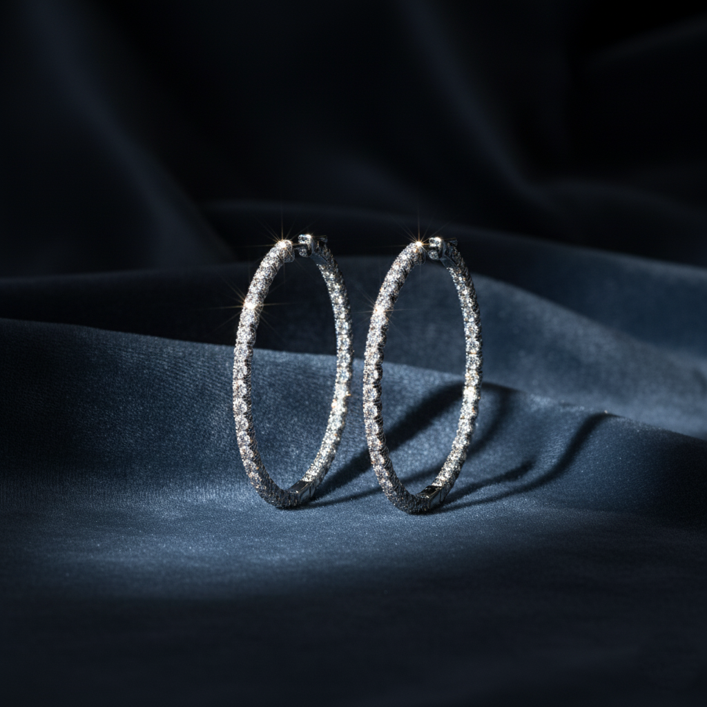Dazzling Inside-Outside Diamond Hoops