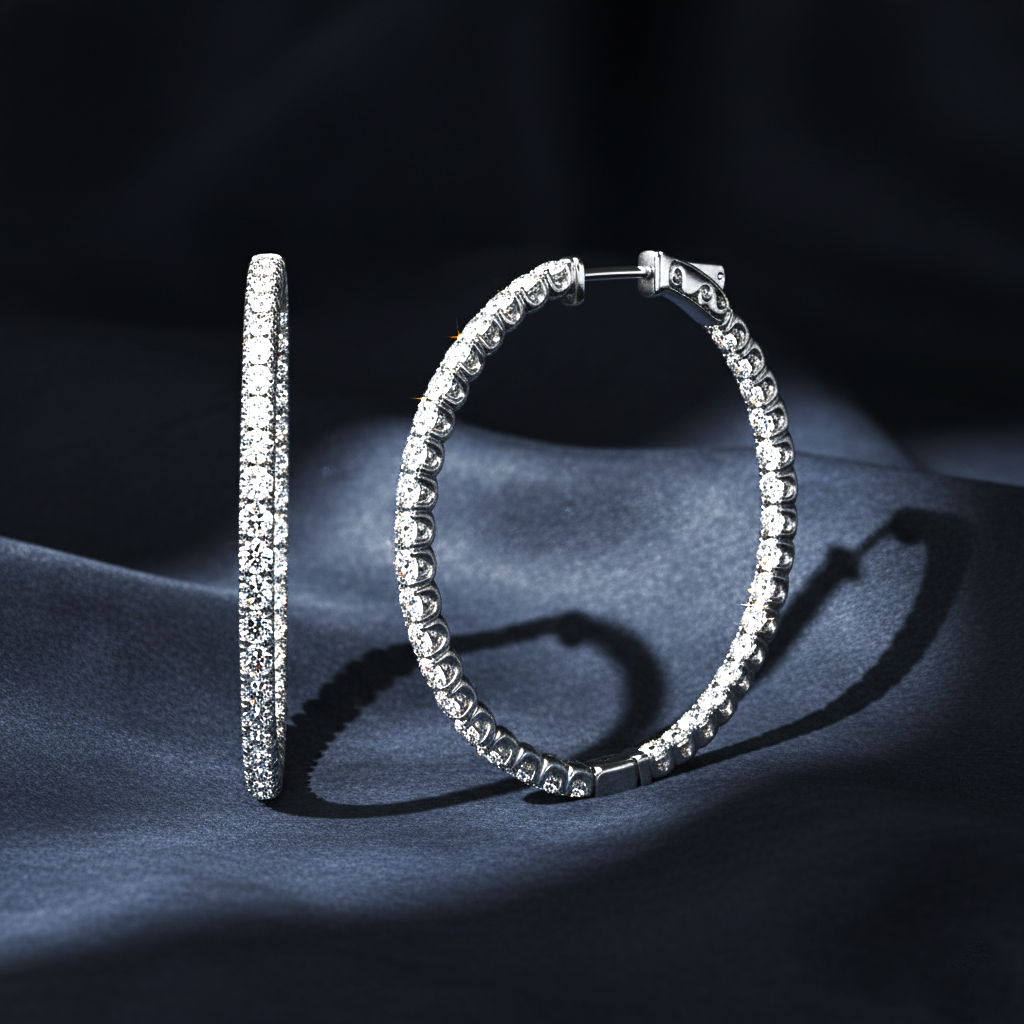 Dazzling Inside-Outside Diamond Hoops