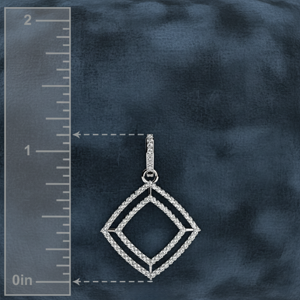 Stylish Geometric Square Shadow Box Pendant