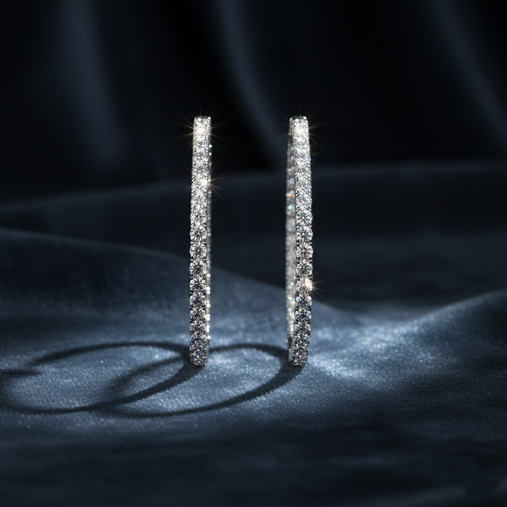 Dazzling Inside-Outside Diamond Hoops