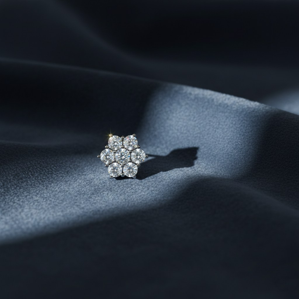 Delightfully Dainty Diamond Flower Stud Earrings