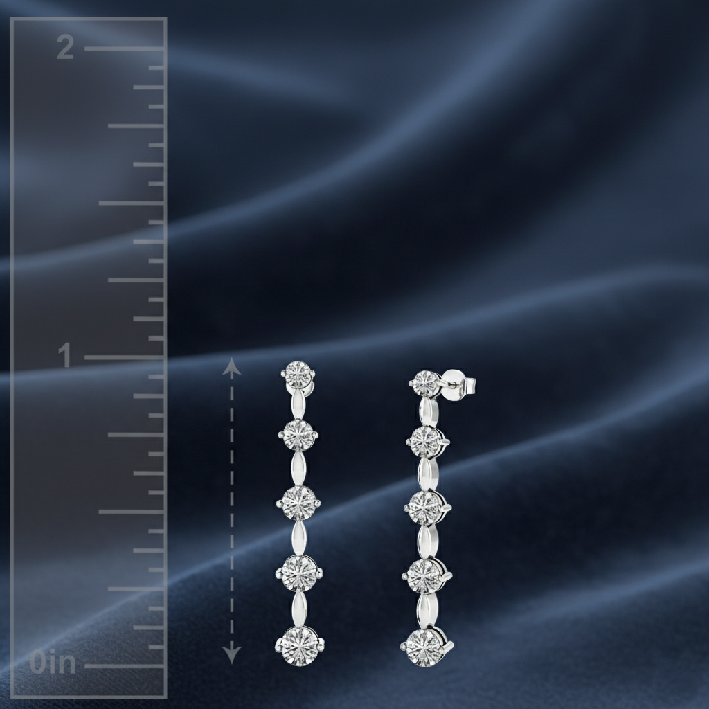 Stunning Five-Stone Diamond Dangle Earrings