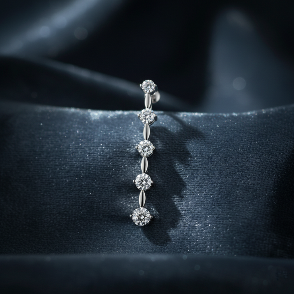 Stunning Five-Stone Diamond Dangle Earrings