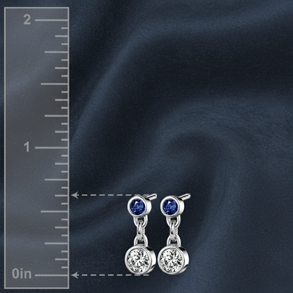 Classic Diamond and Sapphire Drop Earrings