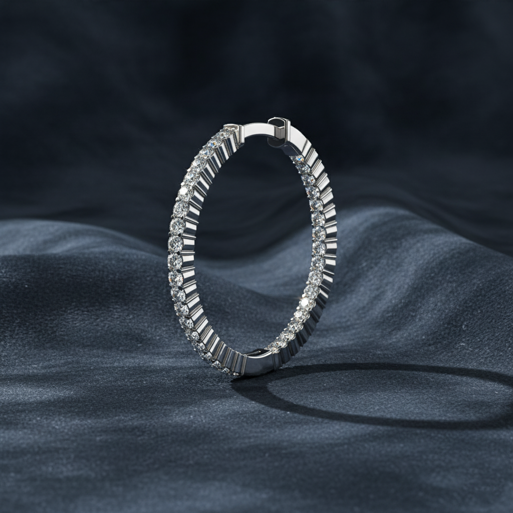 Dazzling Medium Sized Diamond Hoops