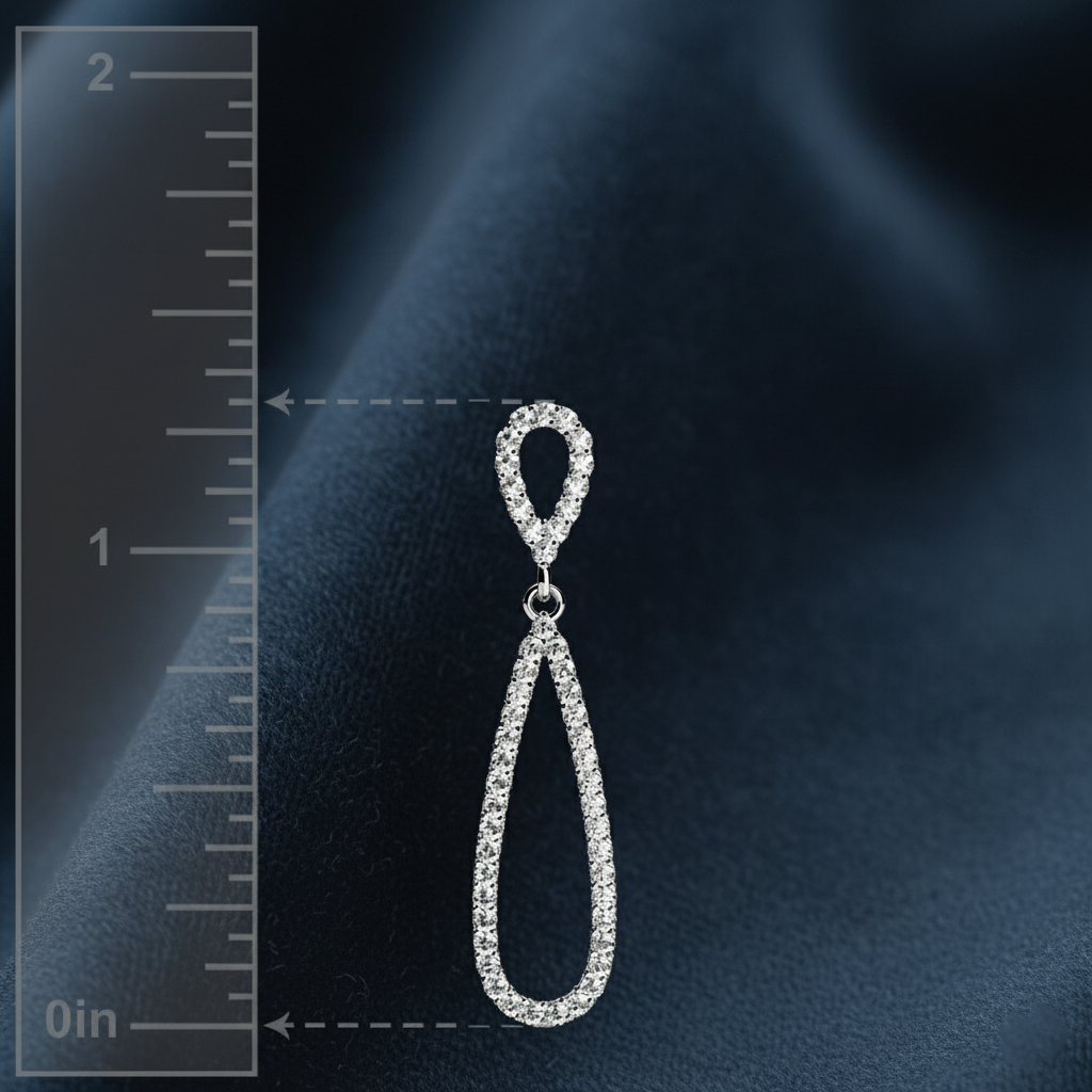 Minimalist Elongated Teardrop Diamond Pendant
