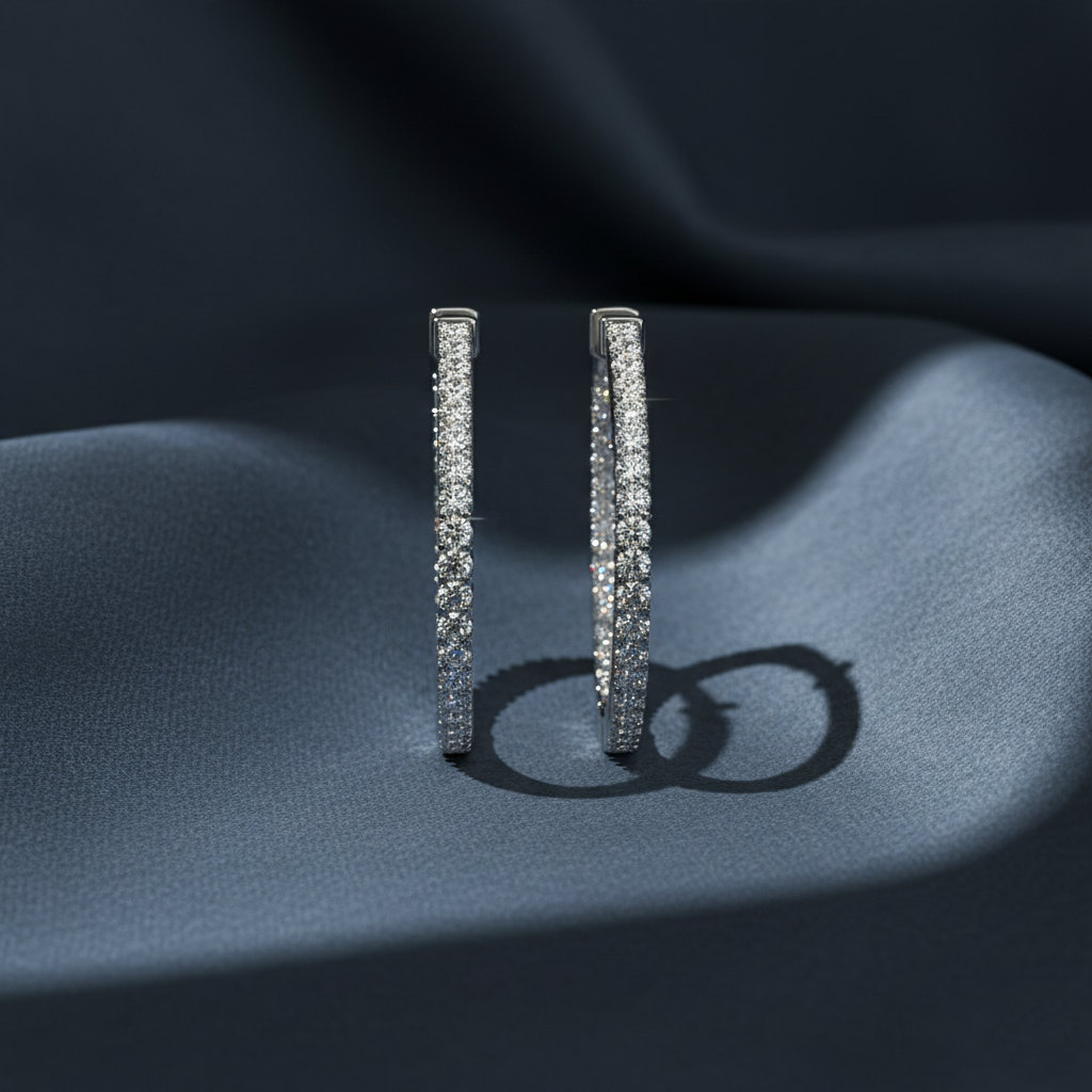 Dazzling Medium Sized Diamond Hoops
